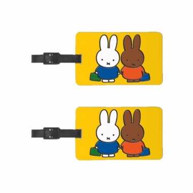 2x stuks kofferlabels nijntje op reis 10,5 cm