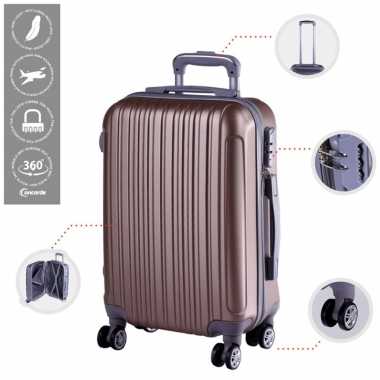 Cabine trolley koffer met zwenkwielen 33 liter goud